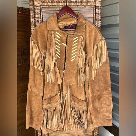t4 west Other - Vintage T4 West Suede Fringed Leather Jacket Medium